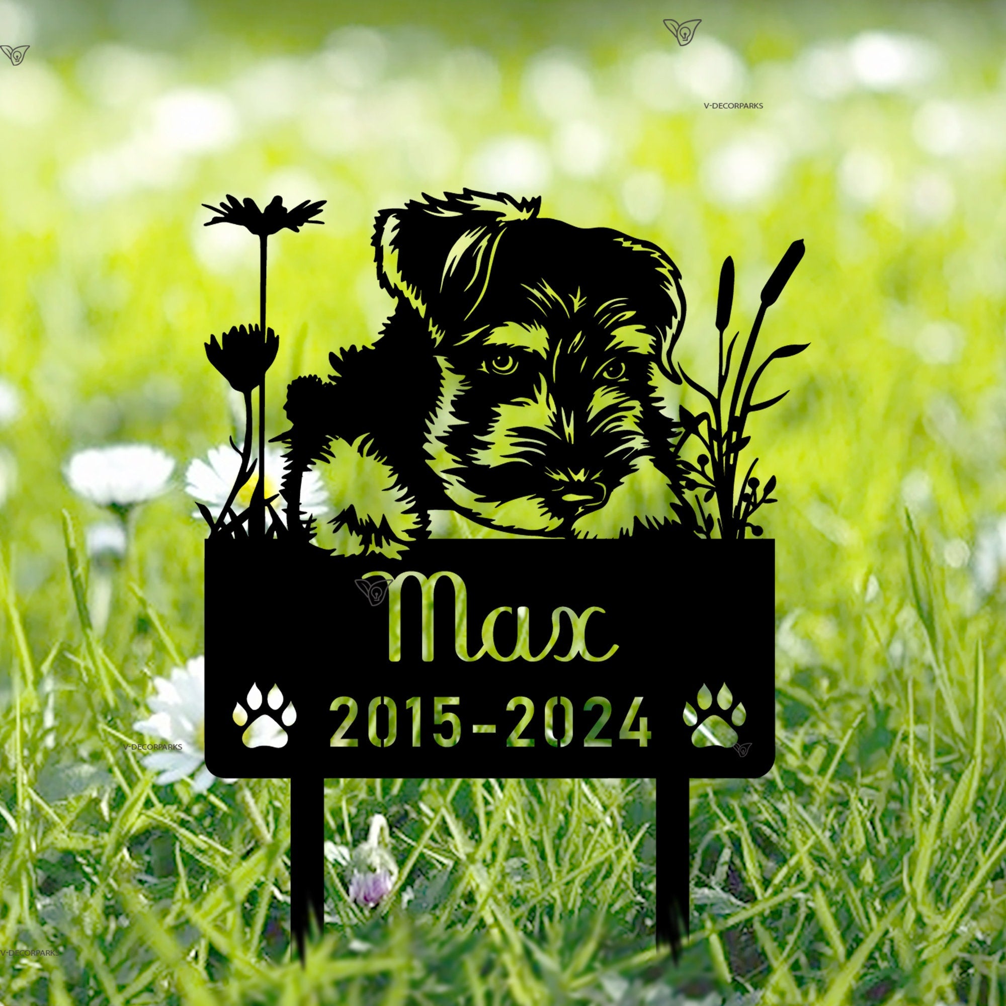 Personalized Miniature Schnauzer Dog Metal Memorial Garden Stake Custom Pet Grave Marker Name Sign Remembrance Stake Decor Sympathy Dog Loss | GearViral