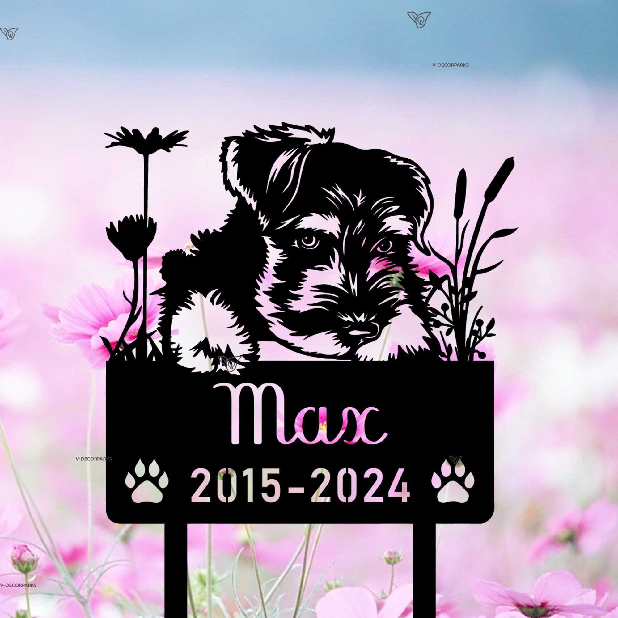 Personalized Miniature Schnauzer Dog Metal Memorial Garden Stake Custom Pet Grave Marker Name Sign Remembrance Stake Decor Sympathy Dog Loss | GearViral