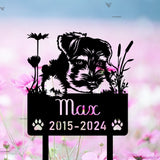 Personalized Miniature Schnauzer Dog Metal Memorial Garden Stake Custom Pet Grave Marker Name Sign Remembrance Stake Decor Sympathy Dog Loss | GearViral