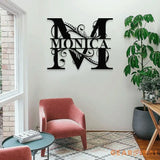 Personalized Monogram LED Sign - Split Letter Name Metal Sign - Family Name Wall Decor - Hanging Family Name Sign