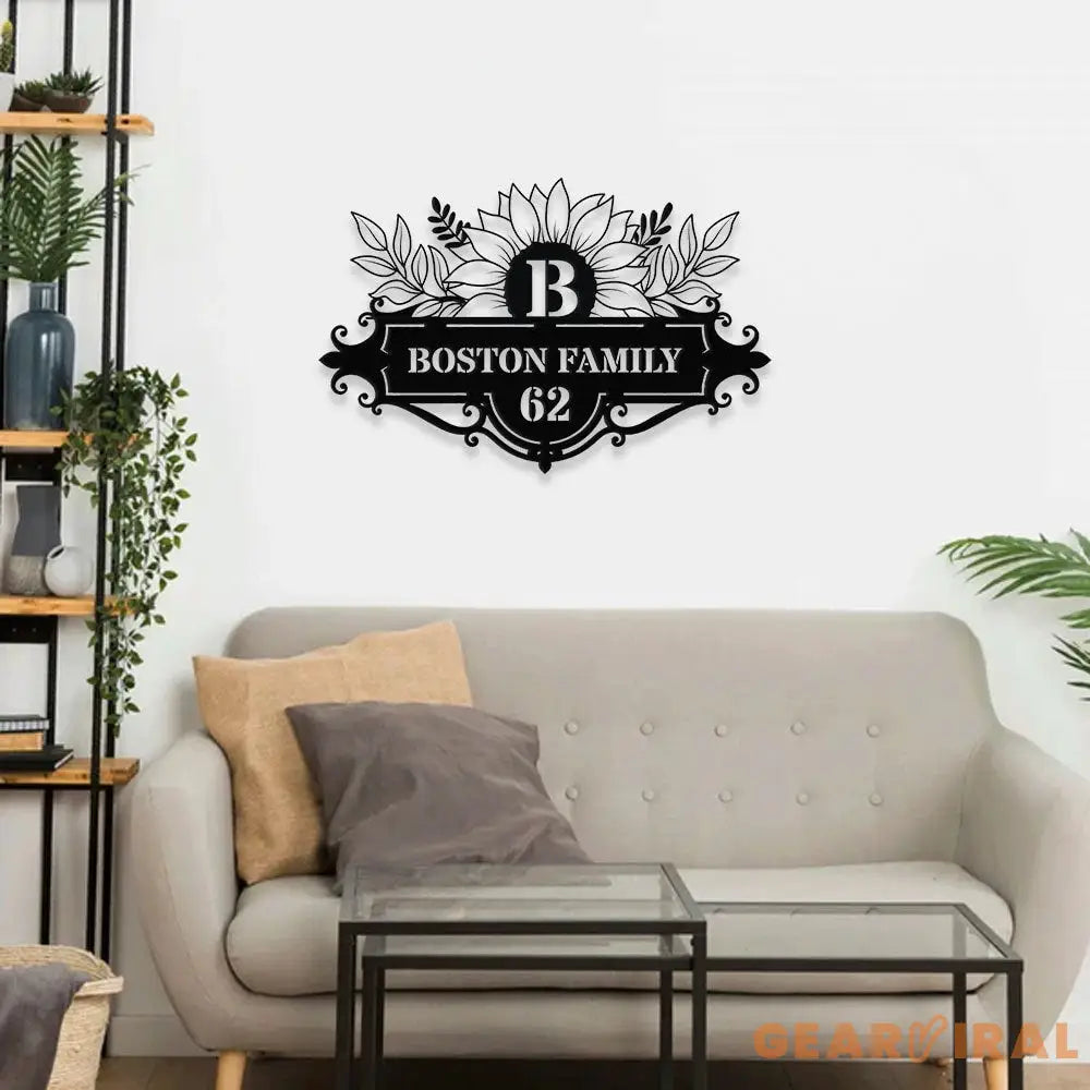 Personalized Monogram Letters LED Metal Sign - Family Name Metal Address Sign - House number Hanging Address - Wall Art