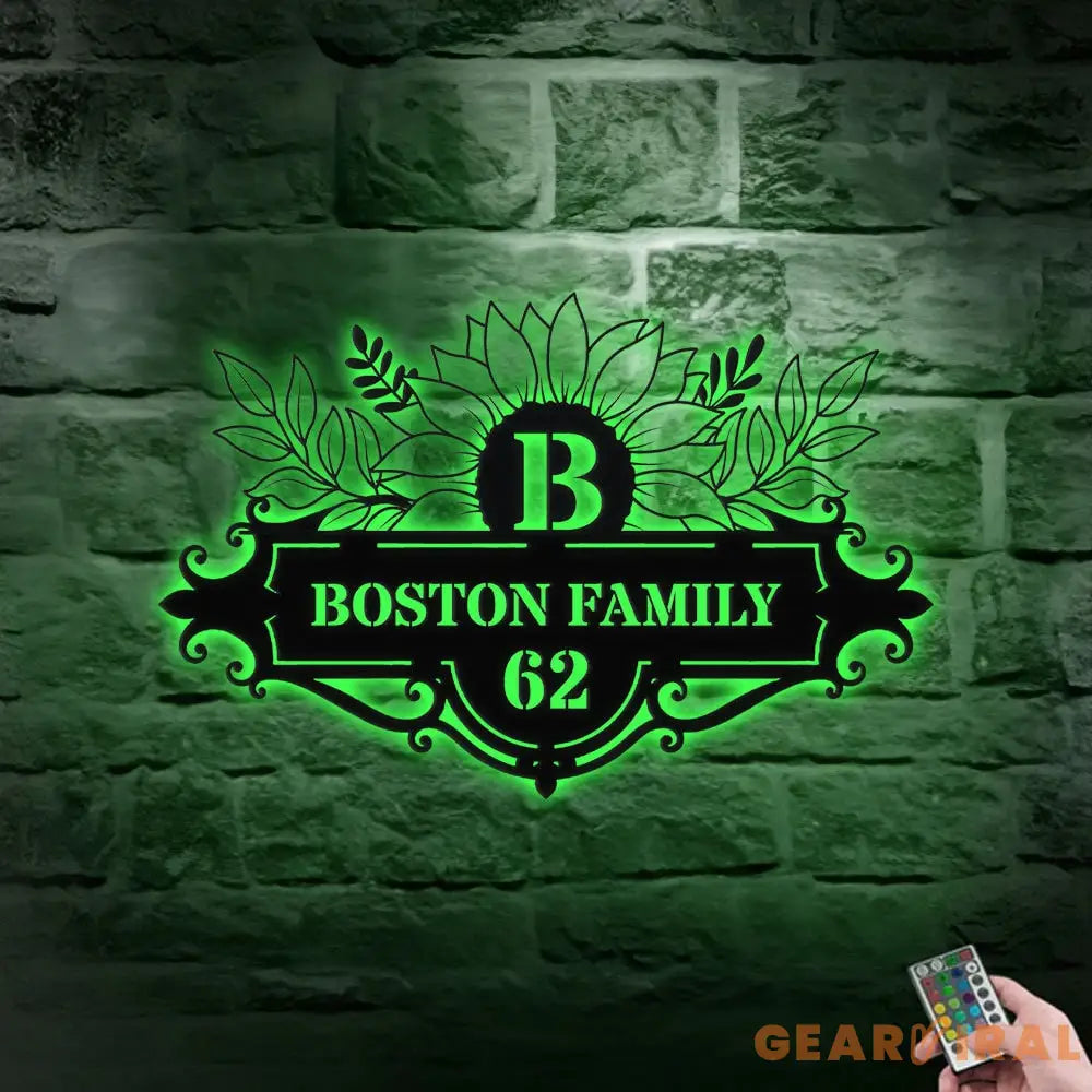 Personalized Monogram Letters LED Metal Sign - Family Name Metal Address Sign - House number Hanging Address - Wall Art