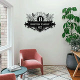 Personalized Monogram Letters LED Metal Sign - Family Name Metal Address Sign - House number Hanging Address - Wall Art