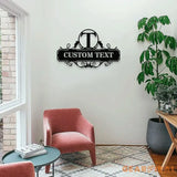 Personalized Monogram Letters LED Sign - Family name Metal Address Sign - House number Hanging Address - Wall Art