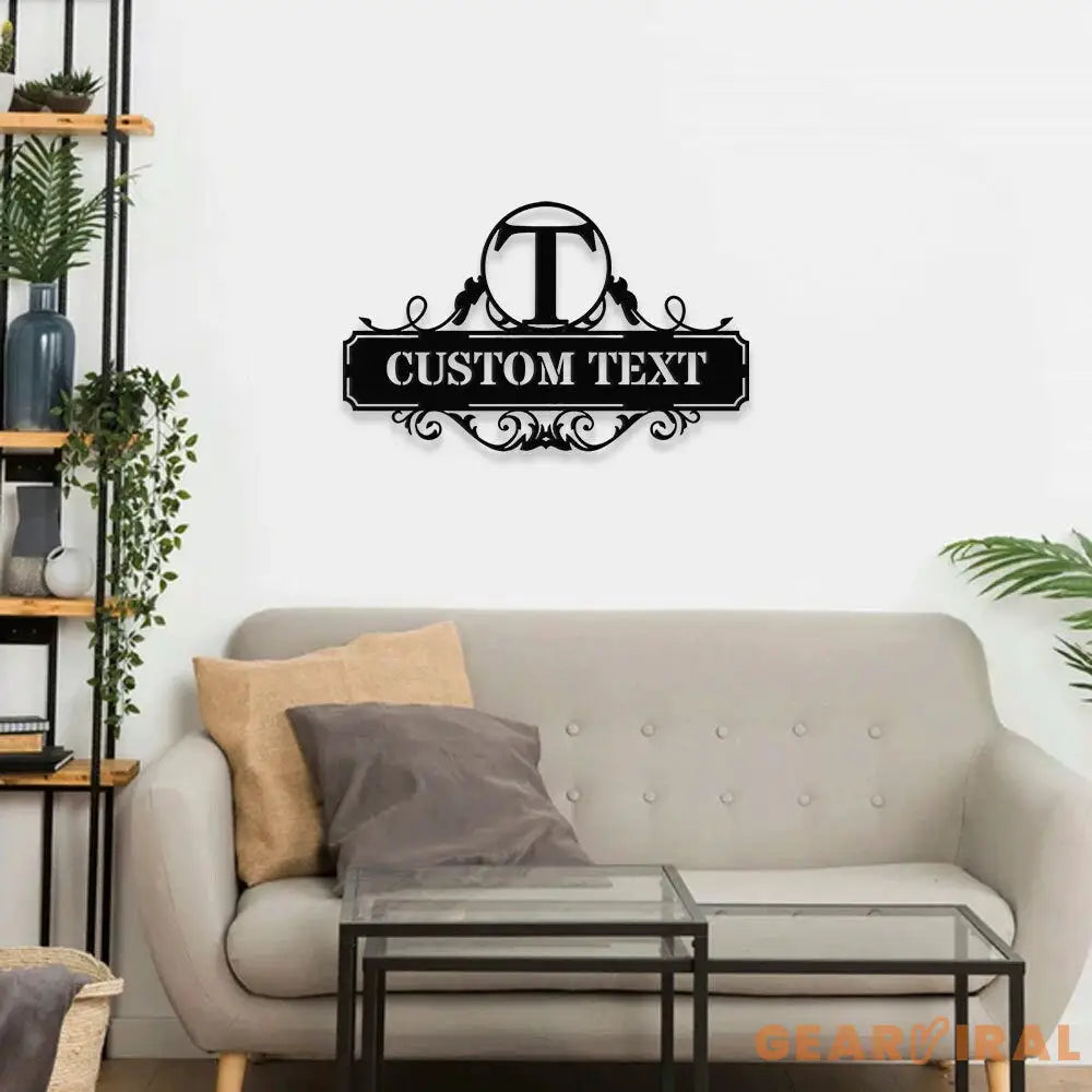 Personalized Monogram Letters LED Sign - Family name Metal Address Sign - House number Hanging Address - Wall Art