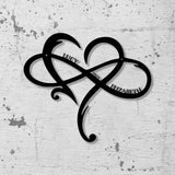 Personalized Monogram Split Letter Name Infinity Heart Metal Sign for Your Love - Gearviral