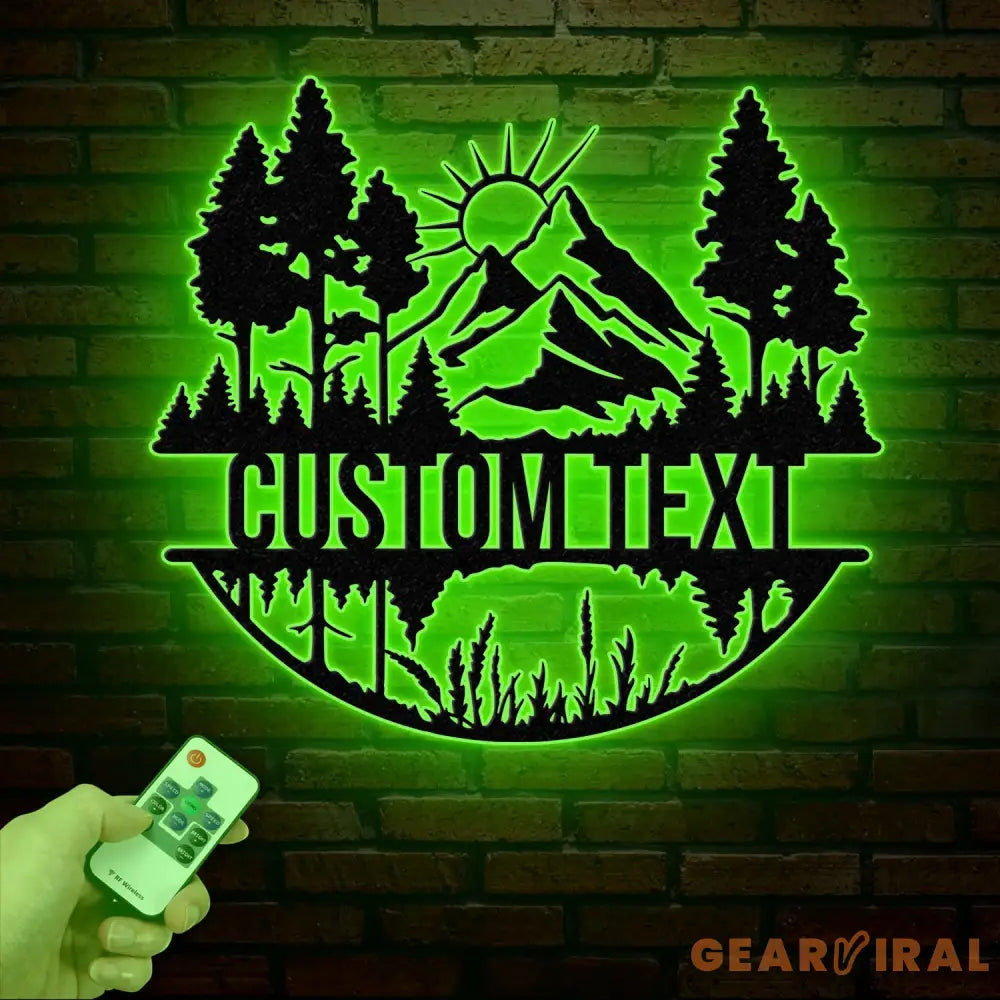 Personalized Mountain Forest Metal Sign Custom Nature-Inspired Wall Art Hill & Trees Metal Sign Ideal for Cabin Man