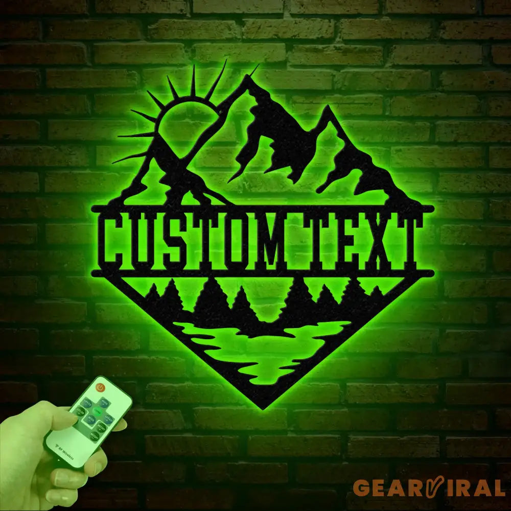 Personalized Mountain Forest Metal Sign Custom Nature-Inspired Wall Art Hill & Trees Metal Sign Ideal for Cabin Man