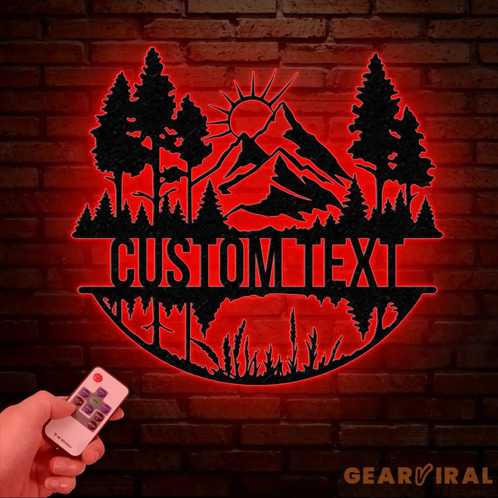 Personalized Mountain Forest Metal Sign Custom Nature-Inspired Wall Art Hill & Trees Metal Sign Ideal for Cabin Man