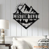 Personalized Mountain Forest Metal Sign Custom Nature-Inspired Wall Art Hill & Trees Metal Sign Ideal for Cabin Man