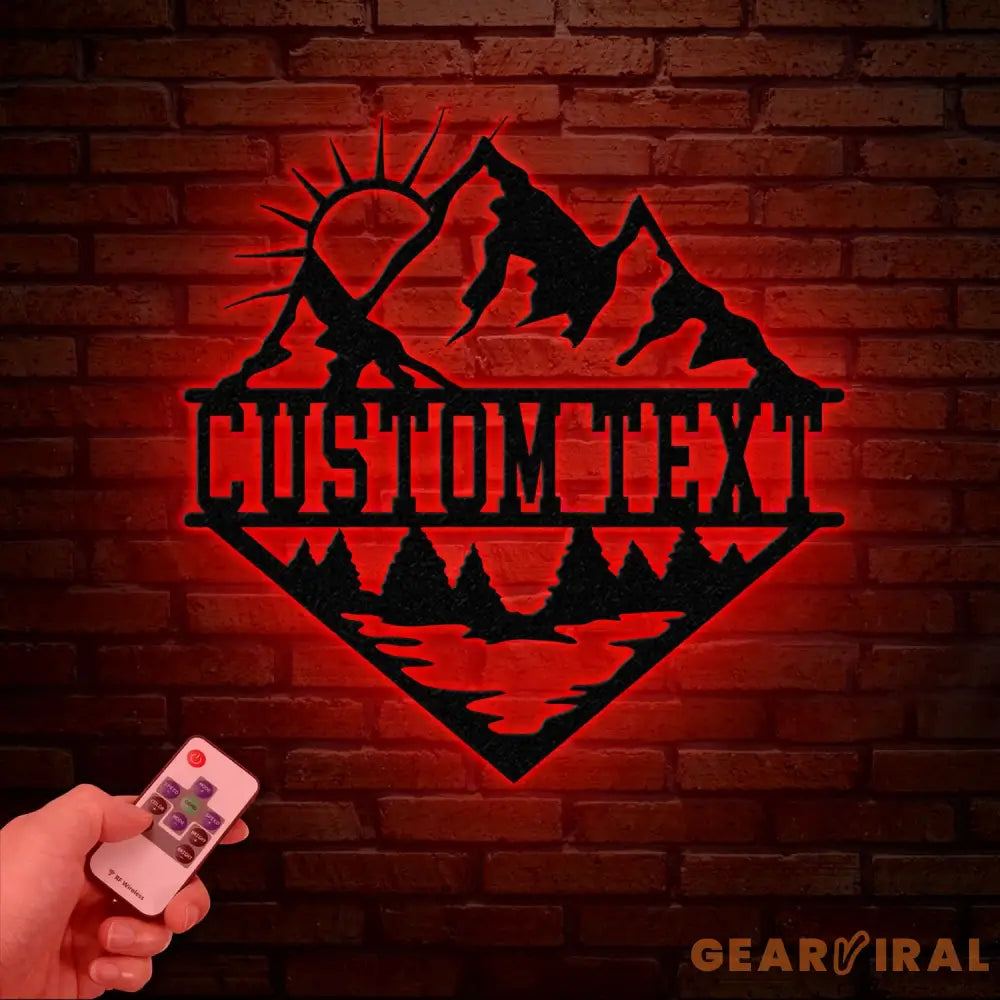 Personalized Mountain Forest Metal Sign Custom Nature-Inspired Wall Art Hill & Trees Metal Sign Ideal for Cabin Man