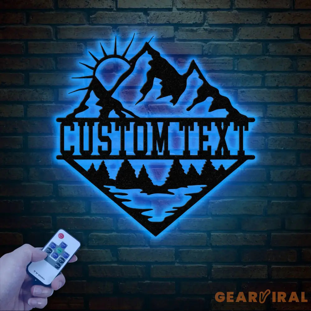 Personalized Mountain Forest Metal Sign Custom Nature-Inspired Wall Art Hill & Trees Metal Sign Ideal for Cabin Man