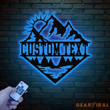 Personalized Mountain Forest Metal Sign Custom Nature-Inspired Wall Art Hill & Trees Metal Sign Ideal for Cabin Man