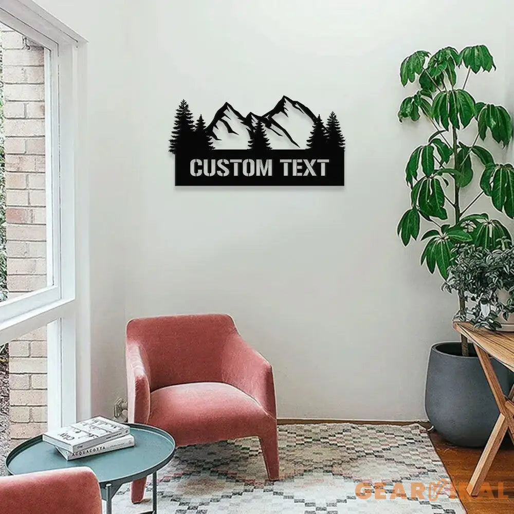 Personalized Moutain Family Name - Monogram Metal Sign - Custom Moutain Last Name Wall Hanging - Moutain Metal Decor