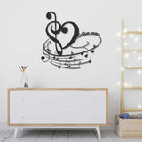 Personalized Music Notes Gift - Customized Gift for Musician - Music Notes and Heart Metal Wall Art - Home Decoration | GearViral