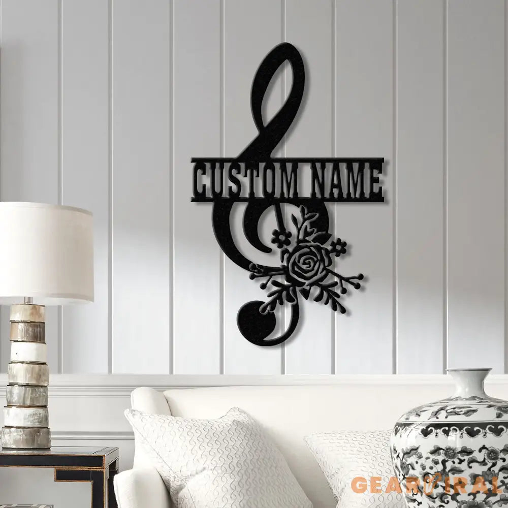 Personalized Music Notes Metal Wall Art Led Light Musician Name Sign Customized Gift for Musician Music Teacher Gift