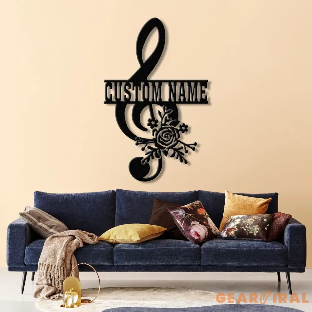 Personalized Music Notes Metal Wall Art Led Light Musician Name Sign Customized Gift for Musician Music Teacher Gift