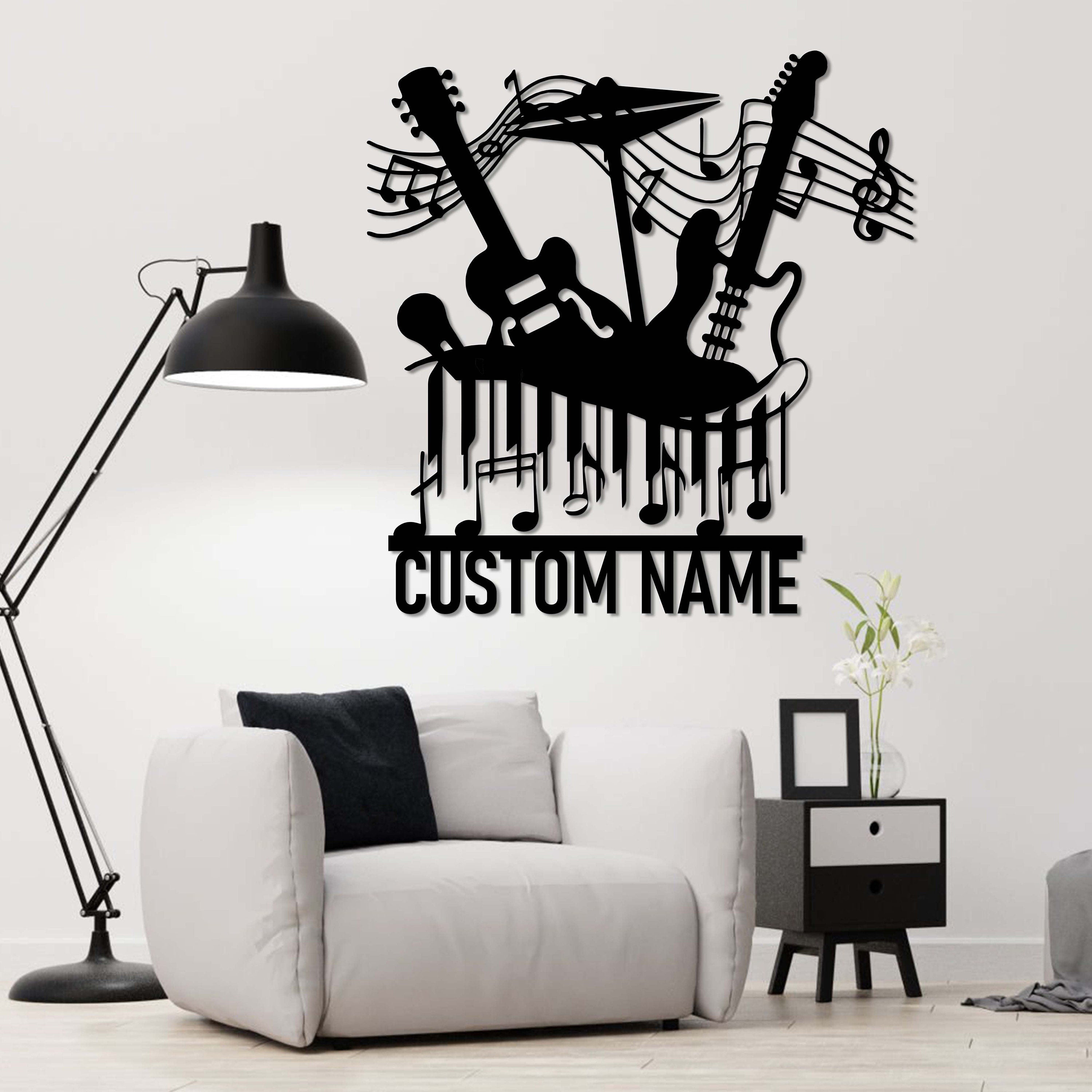 Personalized Music Wall Art with Led Light - Music Lover Gift - Music Notes Piano Sign - Music Time Living Room Decor | GearViral