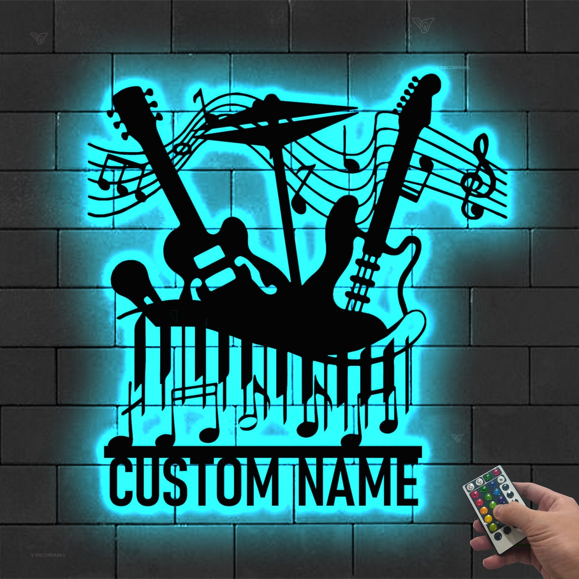Personalized Music Wall Art with Led Light - Music Lover Gift - Music Notes Piano Sign - Music Time Living Room Decor | GearViral