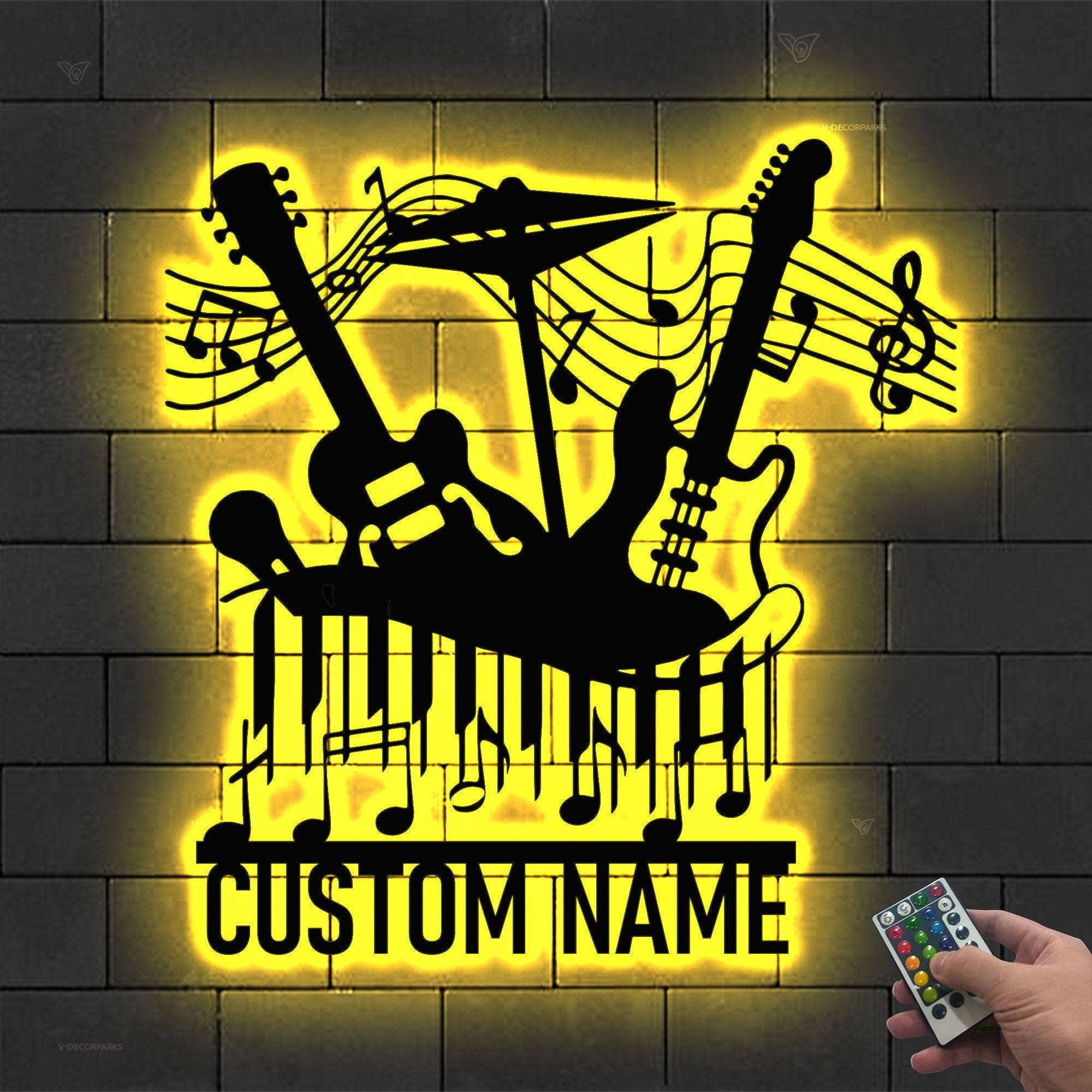 Personalized Music Wall Art with Led Light - Music Lover Gift - Music Notes Piano Sign - Music Time Living Room Decor | GearViral
