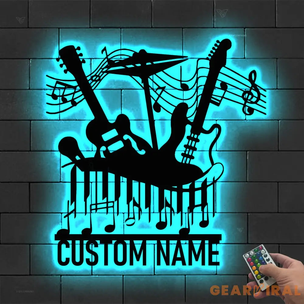 Personalized Music Wall Art with Led Light - Music Lover Gift - Music Notes Piano Sign - Music Time Living Room Decor