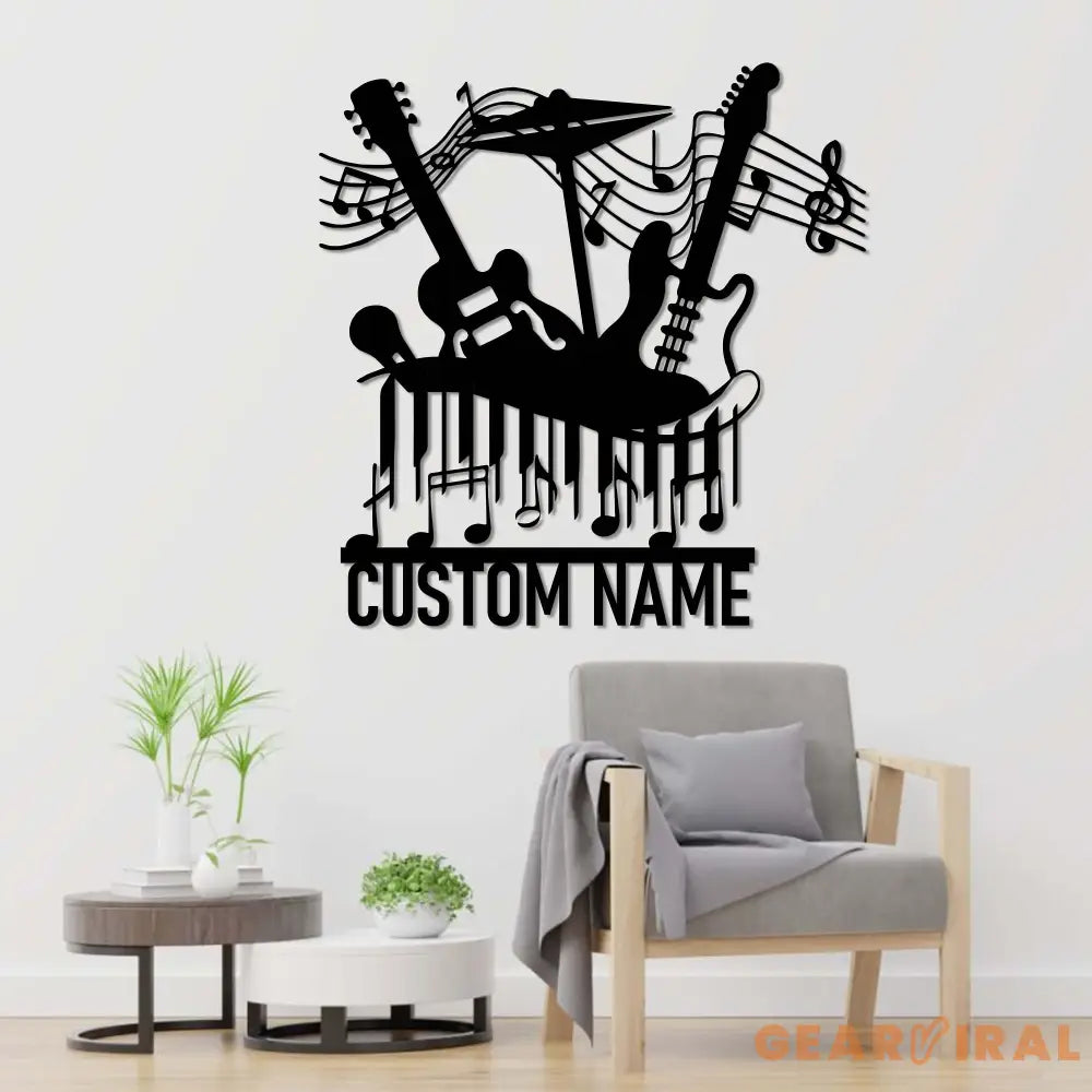 Personalized Music Wall Art with Led Light - Music Lover Gift - Music Notes Piano Sign - Music Time Living Room Decor