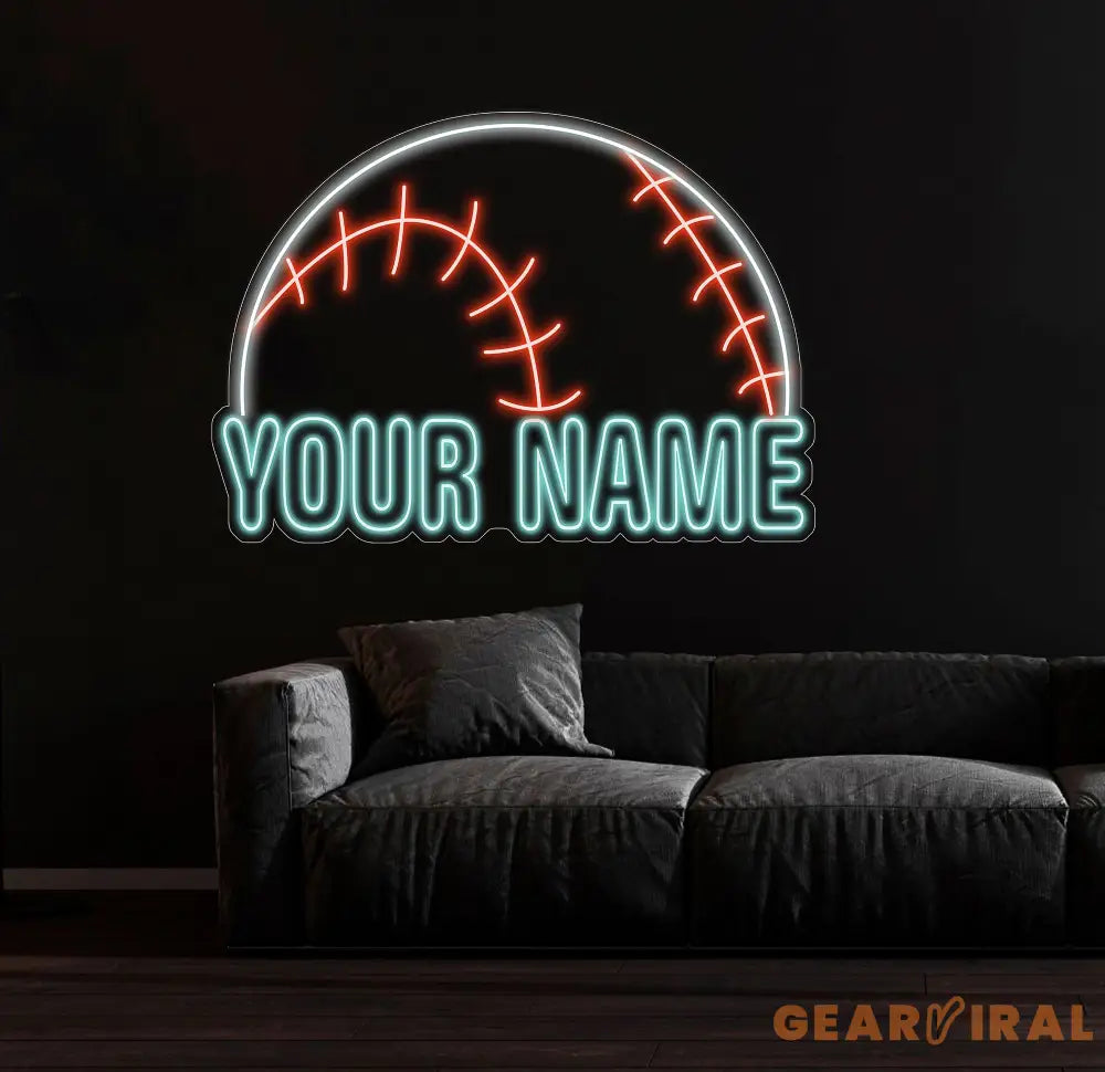 Personalized Name Baseball Neon Sign Kids Room Decor Gift for Baseball Player Coach Gifts For Baseball Lover Nursery