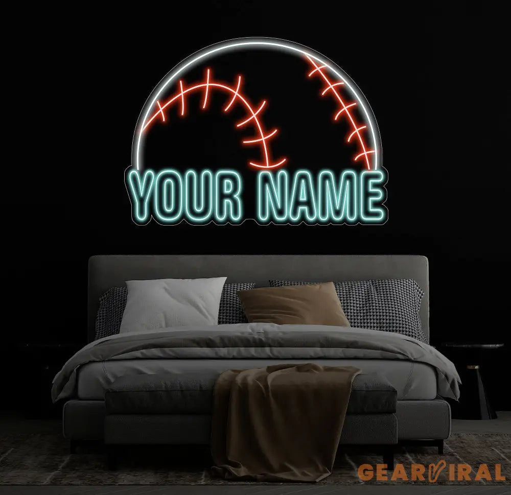 Personalized Name Baseball Neon Sign Kids Room Decor Gift for Baseball Player Coach Gifts For Baseball Lover Nursery