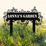 Personalized Name Butterfly Garden Sign Custom Butterfly Metal Garden Sign Personalized Metal Gardening Gift Custom