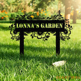 Personalized Name Butterfly Garden Sign Custom Butterfly Metal Garden Sign Personalized Metal Gardening Gift Custom