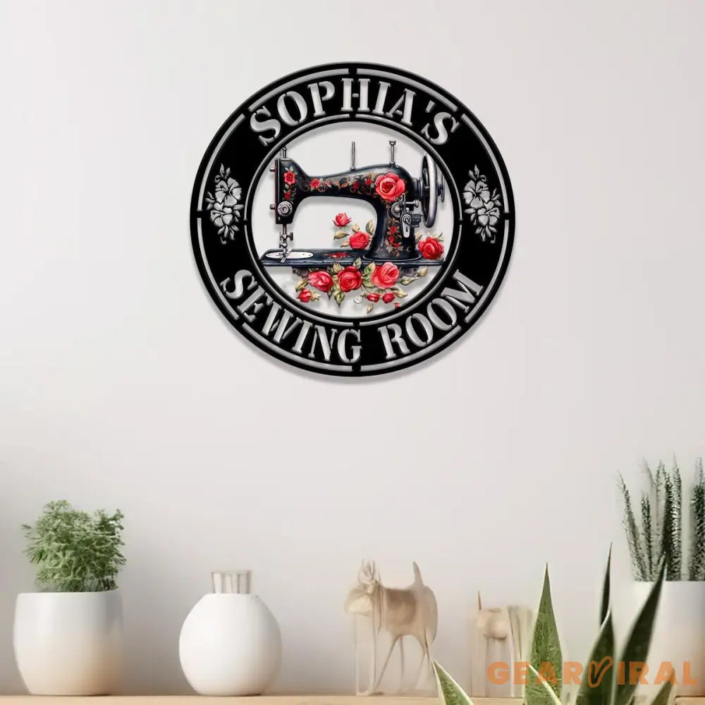 Personalized Name Sewing Machine Metal Sign Custom Quilting Sign For Sewing Room Decor Sewing Machine Sign Gift for Mom