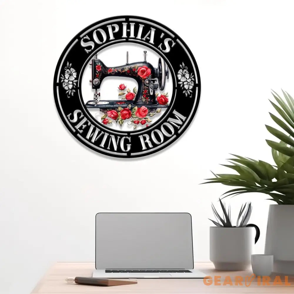 Personalized Name Sewing Machine Metal Sign Custom Quilting Sign For Sewing Room Decor Sewing Machine Sign Gift for Mom