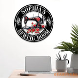 Personalized Name Sewing Machine Metal Sign Custom Quilting Sign For Sewing Room Decor Sewing Machine Sign Gift for Mom