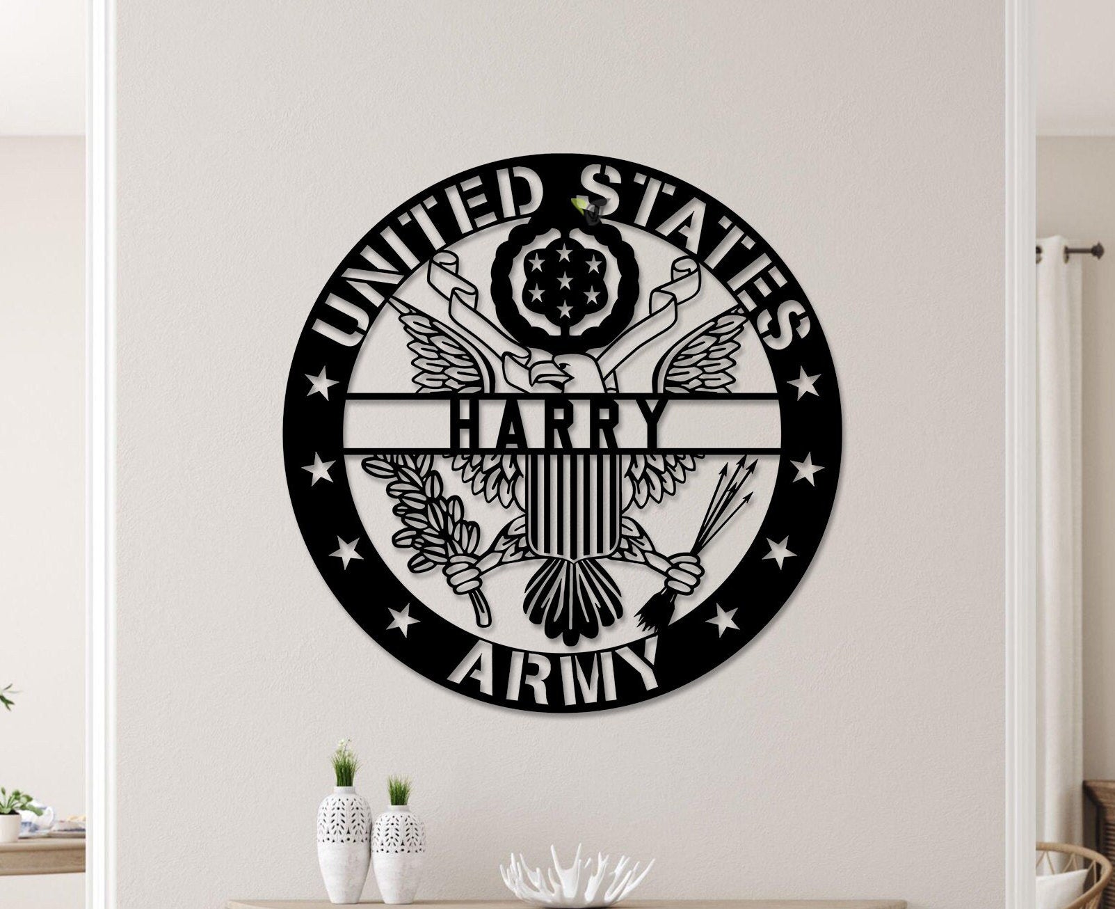 Personalized Name US Army Veteran Metal Sign - Custom Military Metal Art - Wall Decor - Veterans Day Gift For Proud Soldiers | GearViral