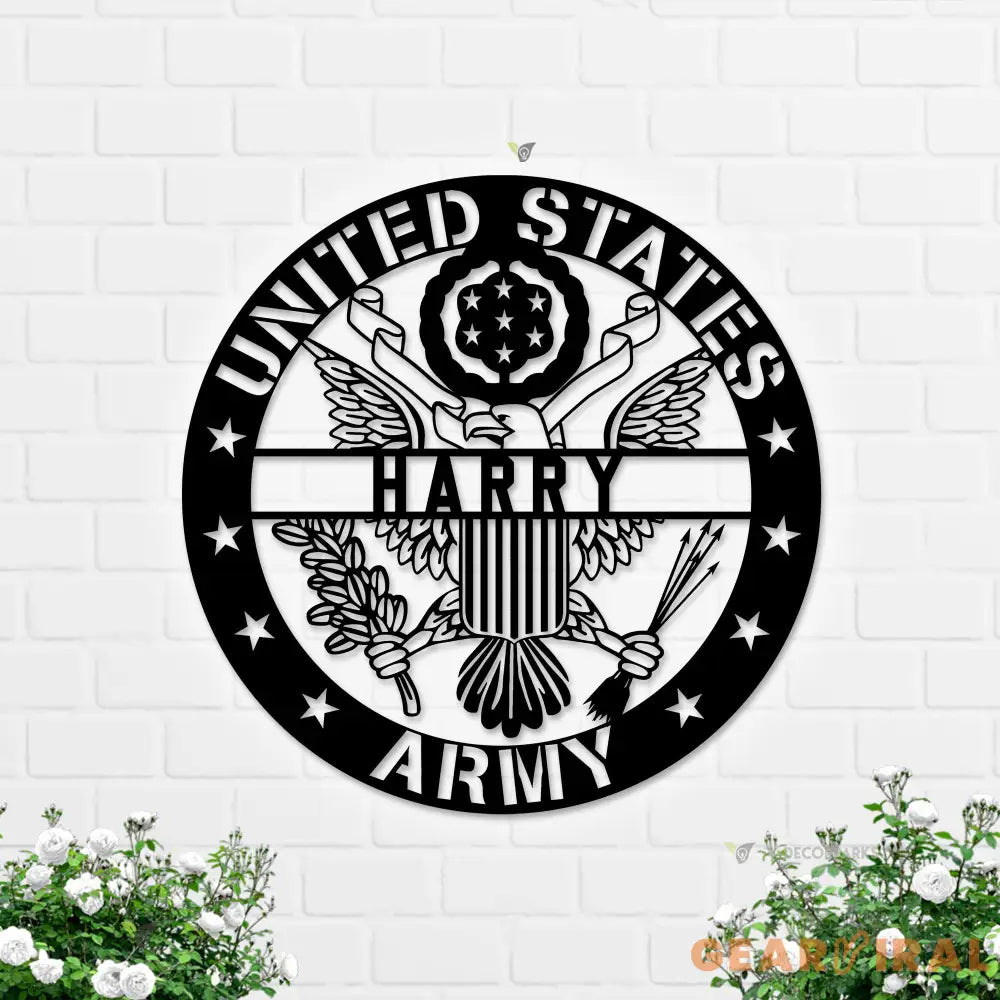 Personalized Name US Army Veteran Metal Sign - Custom Military Metal Art - Wall Decor - Veterans Day Gift For Proud