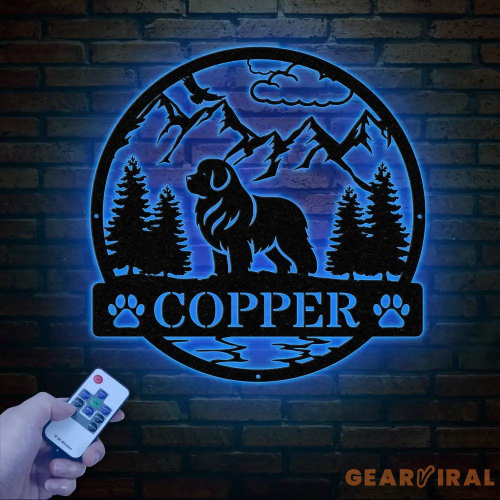 Personalized New Foundland Metal Sign Custom Dog Name Sign Dog Memorial Gift New Foundland Wall Decor Dog Lovers Wall