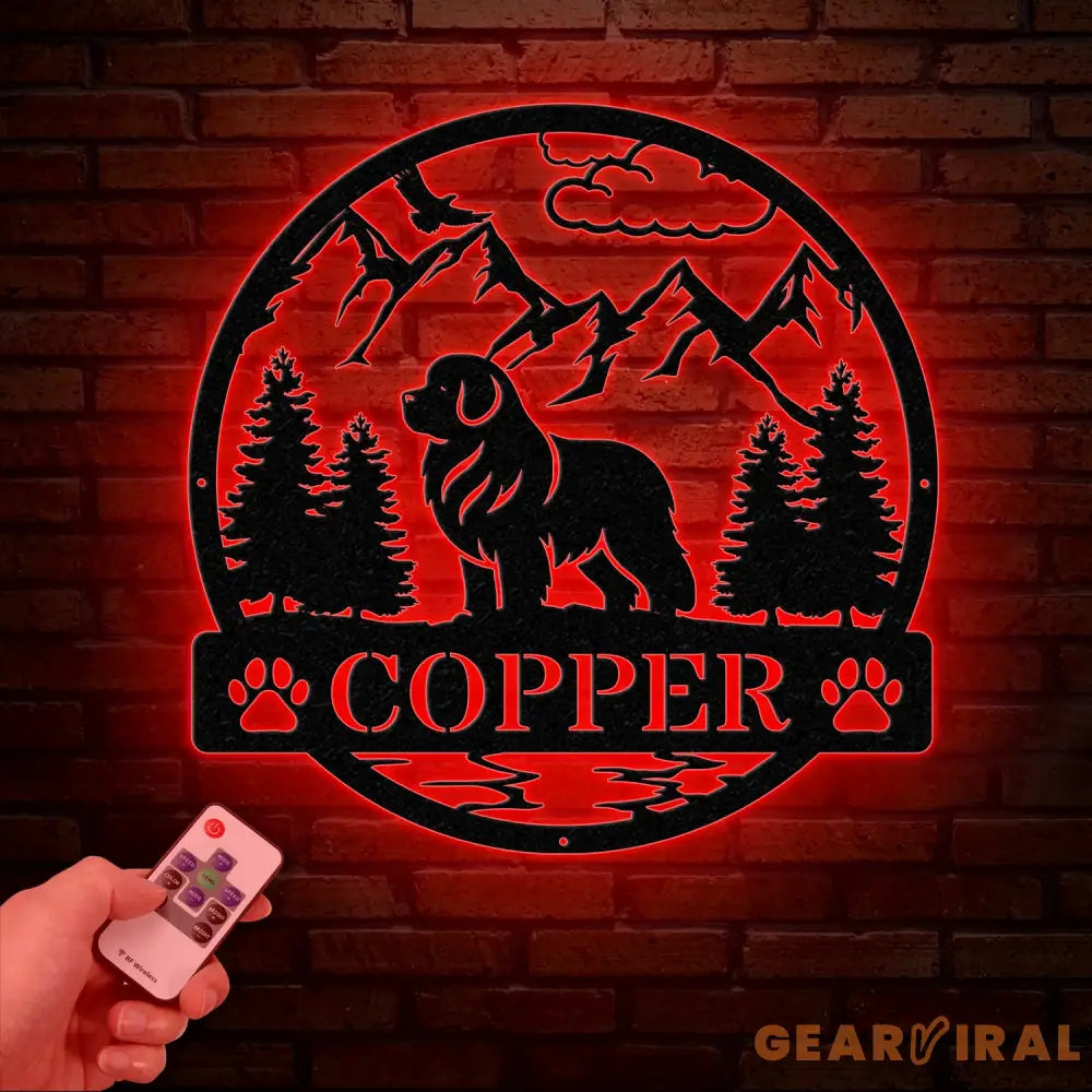 Personalized New Foundland Metal Sign Custom Dog Name Sign Dog Memorial Gift New Foundland Wall Decor Dog Lovers Wall