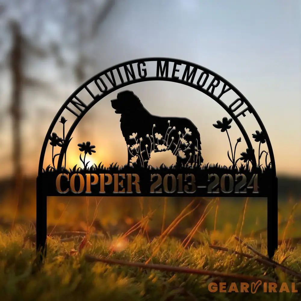 Personalized Newfoundland Dog Memorial Stake Pet Grave Marker with Stake Remembrance Sign Pet Loss Sympathy Gift