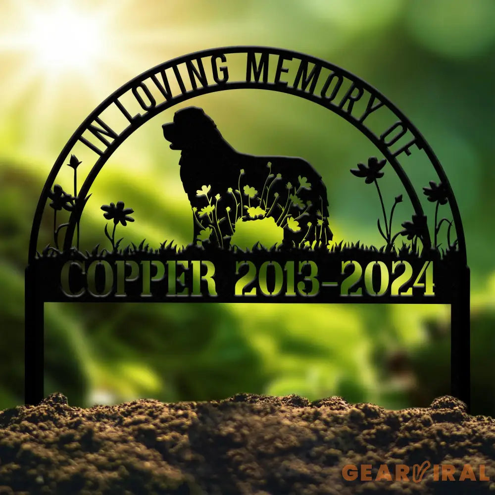 Personalized Newfoundland Dog Memorial Stake Pet Grave Marker with Stake Remembrance Sign Pet Loss Sympathy Gift