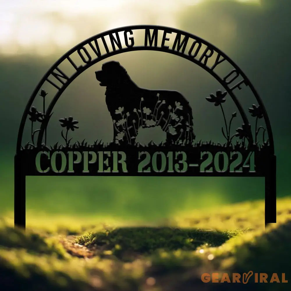 Personalized Newfoundland Dog Memorial Stake Pet Grave Marker with Stake Remembrance Sign Pet Loss Sympathy Gift