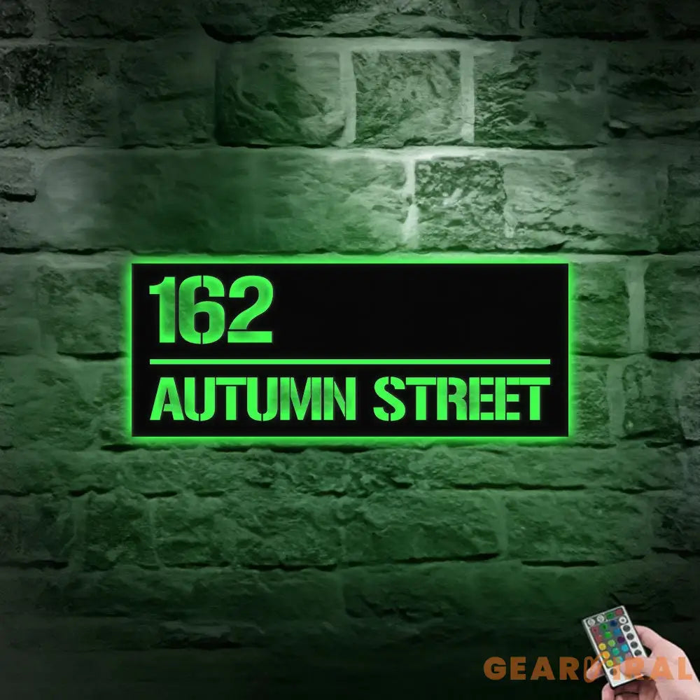 Personalized Number Metal Address Sign - Last Name Initial Hanging - Personalize Metal Led Sign - Address Number Sign