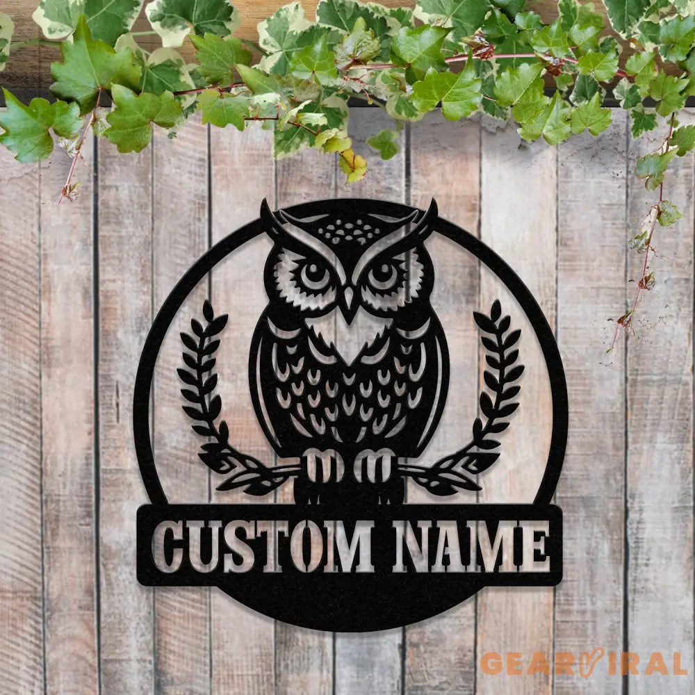 Personalized Owl Metal Wall Signs Owl Monogram Sign Outdoor Decor Garden Decor Garden Gifts Owl Decor Gifts for Mom