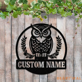 Personalized Owl Metal Wall Signs Owl Monogram Sign Outdoor Decor Garden Decor Garden Gifts Owl Decor Gifts for Mom