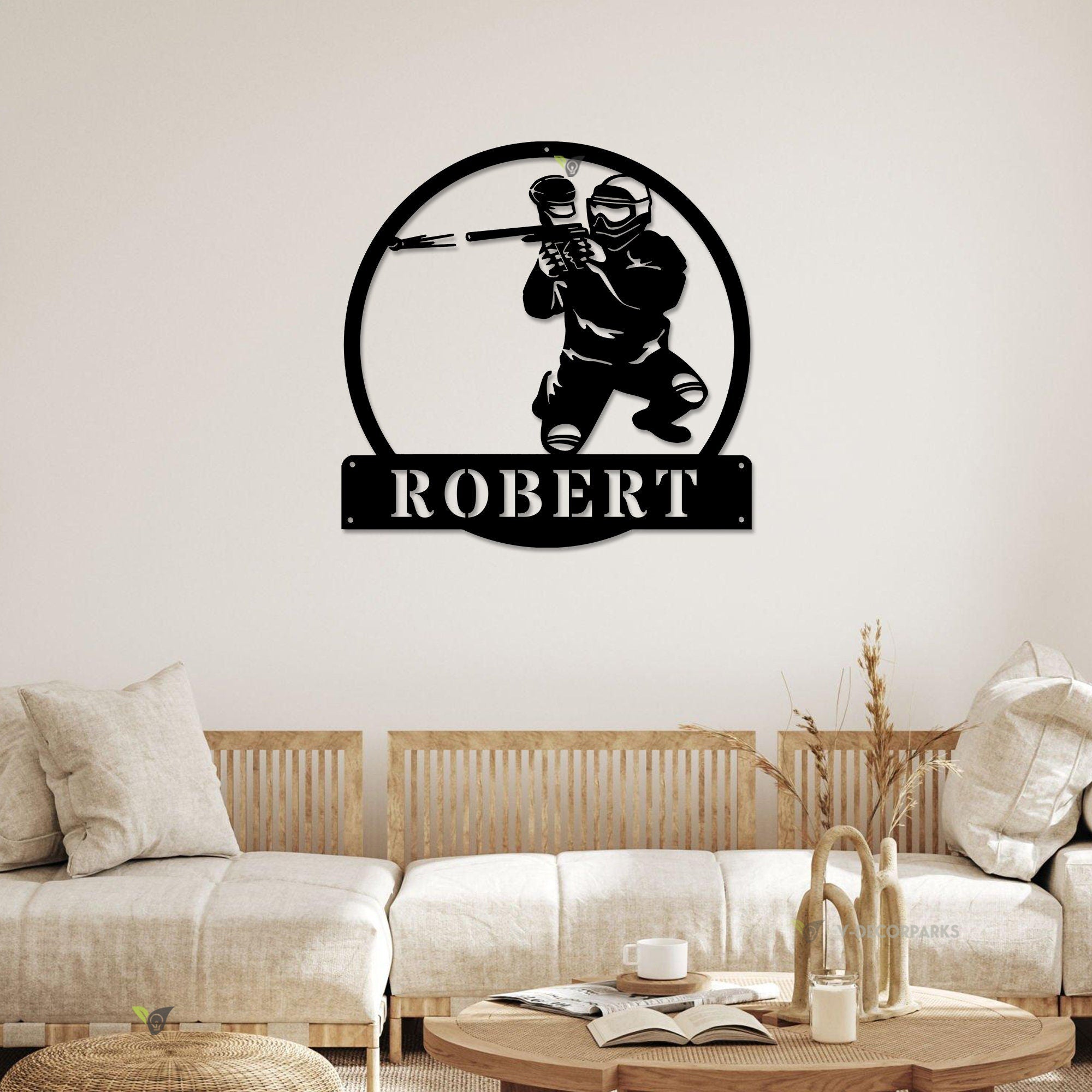 Personalized Paintball Metal Sign with LED Lights - Custom Paintball Monogram Metal Wall Art - Hobbies Gift - Birthday Gift | GearViral