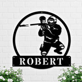 Personalized Paintball Metal Sign with LED Lights - Custom Paintball Monogram Metal Wall Art - Hobbies Gift - Birthday Gift | GearViral