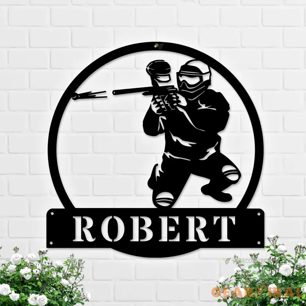 Personalized Paintball Metal Sign with LED Lights - Custom Paintball Monogram Metal Wall Art - Hobbies Gift - Birthday