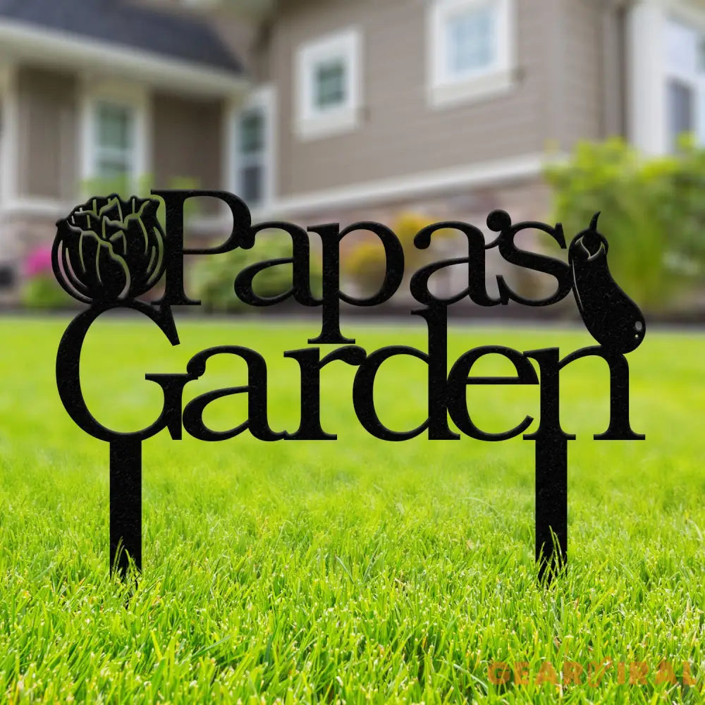 Personalized Papa Garden Sign With Stakes Custom Vegetable Garden Stake Vegetables Sign Gardeners Gift Garden Decor