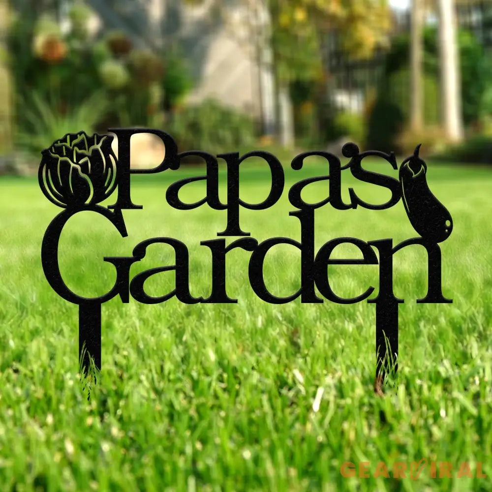 Personalized Papa Garden Sign With Stakes Custom Vegetable Garden Stake Vegetables Sign Gardeners Gift Garden Decor