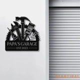 Personalized Papas Garage Metal Sign With Lights Gift for Grandpa Gift for Dad- Gearviral - Gearviral
