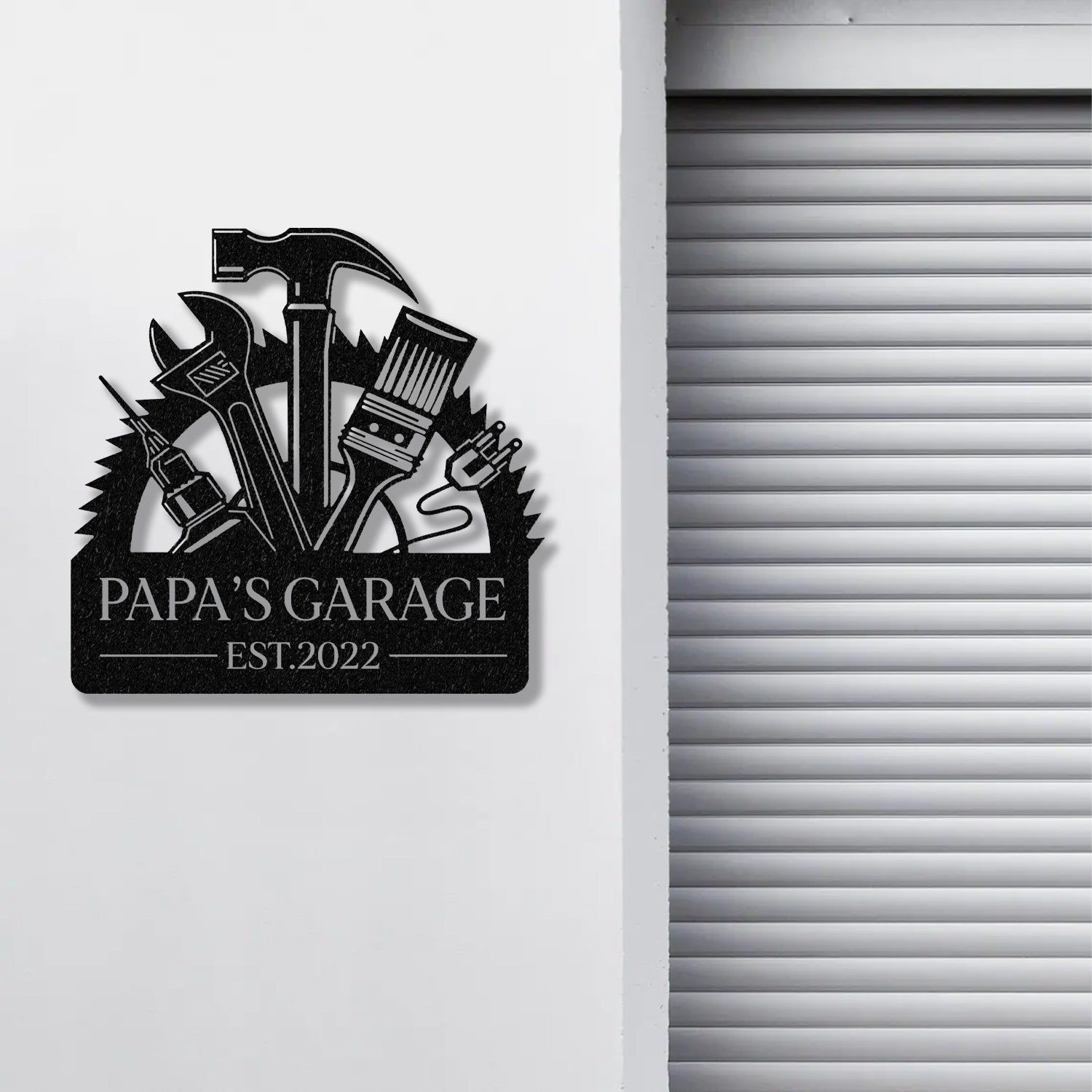 Personalized Papas Garage Metal Sign With Lights, Gift for Grandpa, Gift for Dad- Gearviral - Gearviral